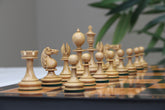 The William Hallett 1860 London Chess Set in Distressed Boxwood/Ebony - 3.5" King